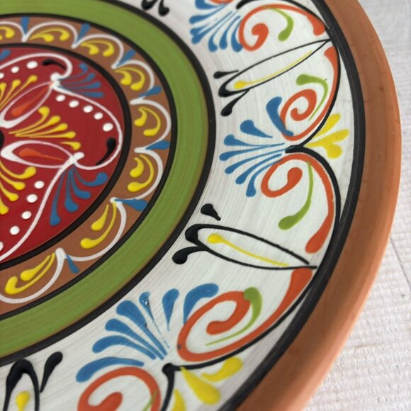 CERAMICA EL TITI Spain Bright FLORAL Hand Painted Large Wall Hanging Plate - Picture 13 of 15